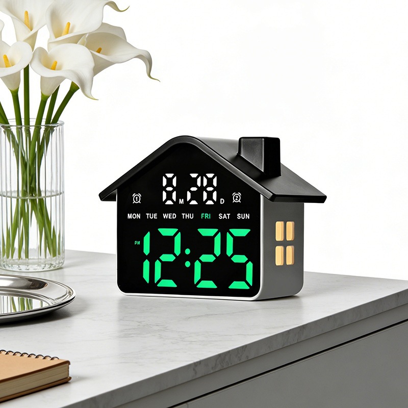 Digital Timer Countdown - Hausförmiger LED-Wecker Elektronische Multifunktionale Digitaluhr mit
