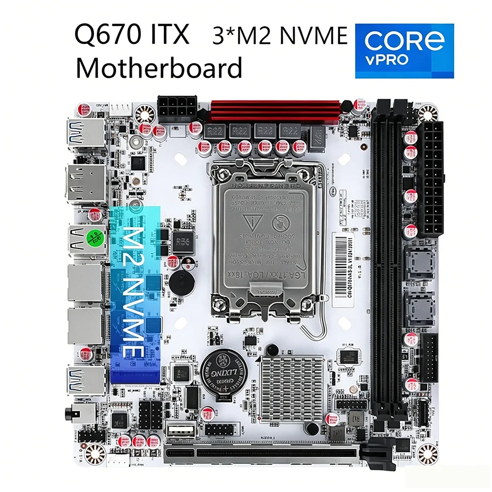 Office Tech Products - Q670 ITX NAS Motherboard-Kit, Kompatibel mit