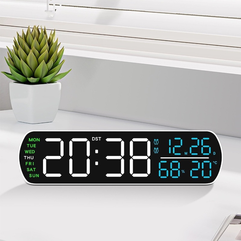 Digital Timer Countdown - LED-Wecker mit Temperatur-, Feuchtigkeits-, Datum- und