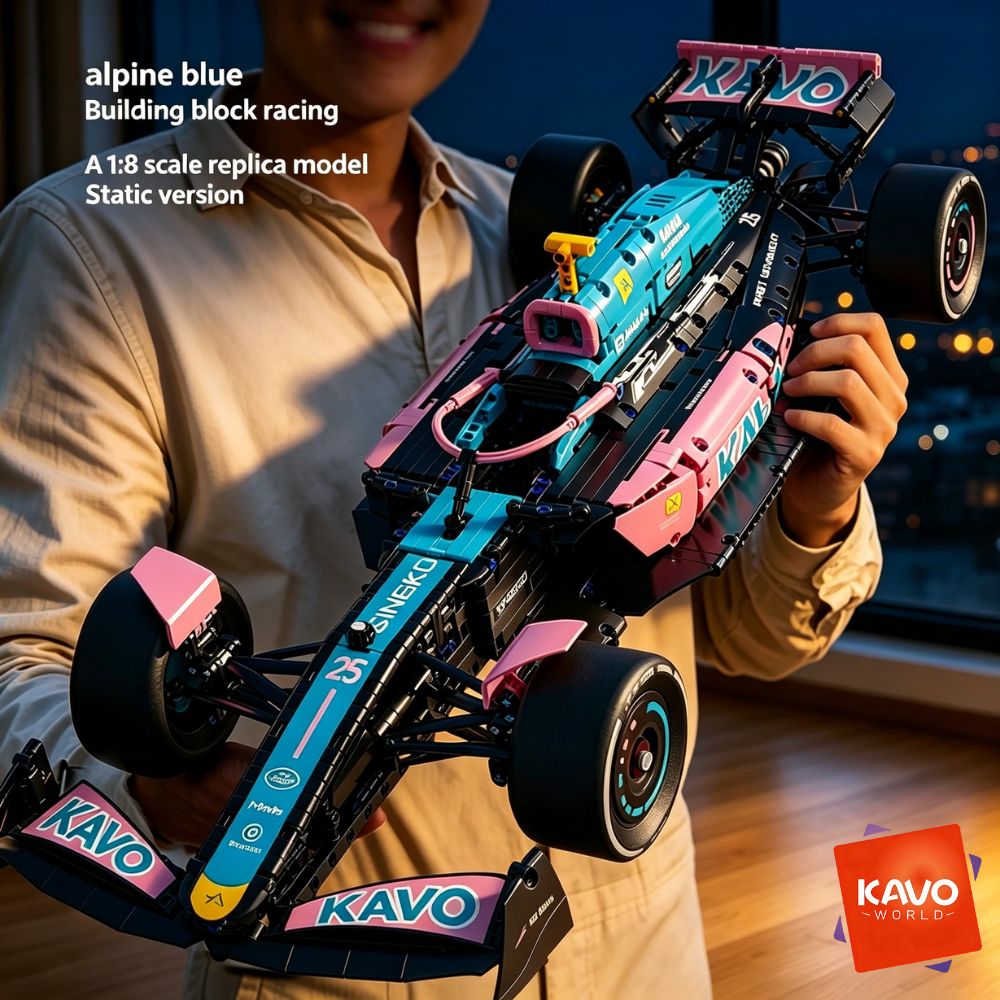Office Tech Products - KAVOWORLD 1:8 Rosa-Blauer Formel-Rennwagen Bausatz 1768