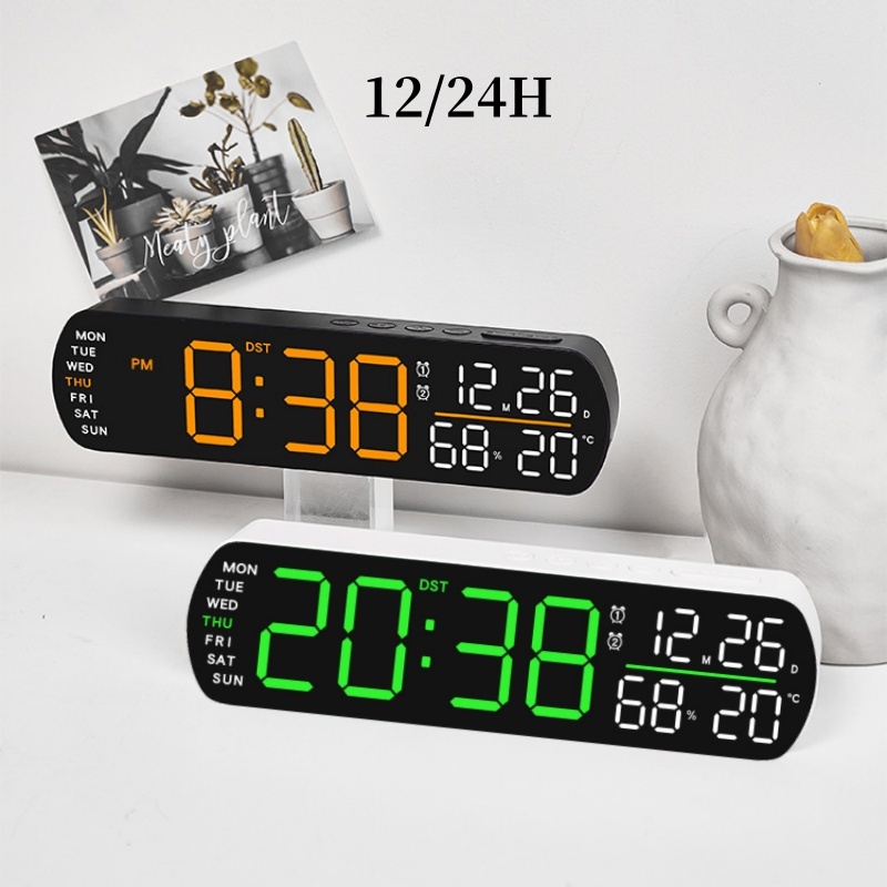 Digital Timer Countdown - LED-Wecker mit Temperatur-, Feuchtigkeits-, Datums- und